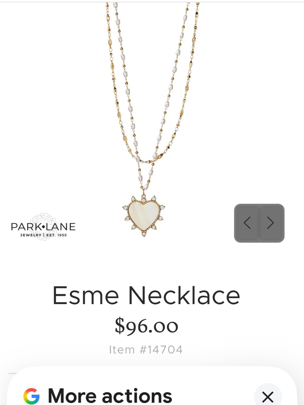 Park Lane Gold Chain Layered Necklace with White Mother-of-Pearl Heart Pendant - Picture 2 of 3
